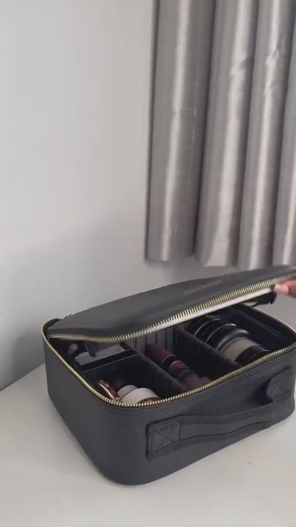 ESTUCHE ORGANIZADOR DE MAQUILLAJE CON ESPEJO LED